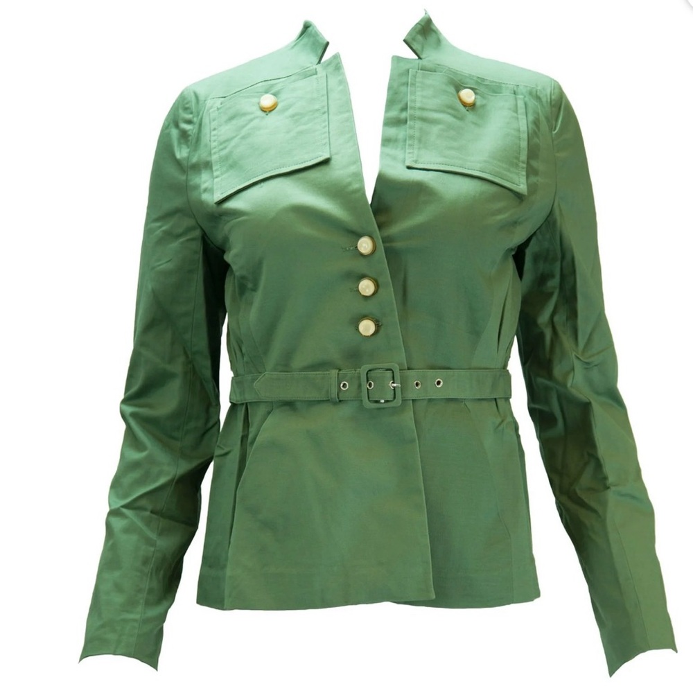 Alice’s Pig Emerald Green Belted‎ Jacket Women’s US 8 Military Style  NWT